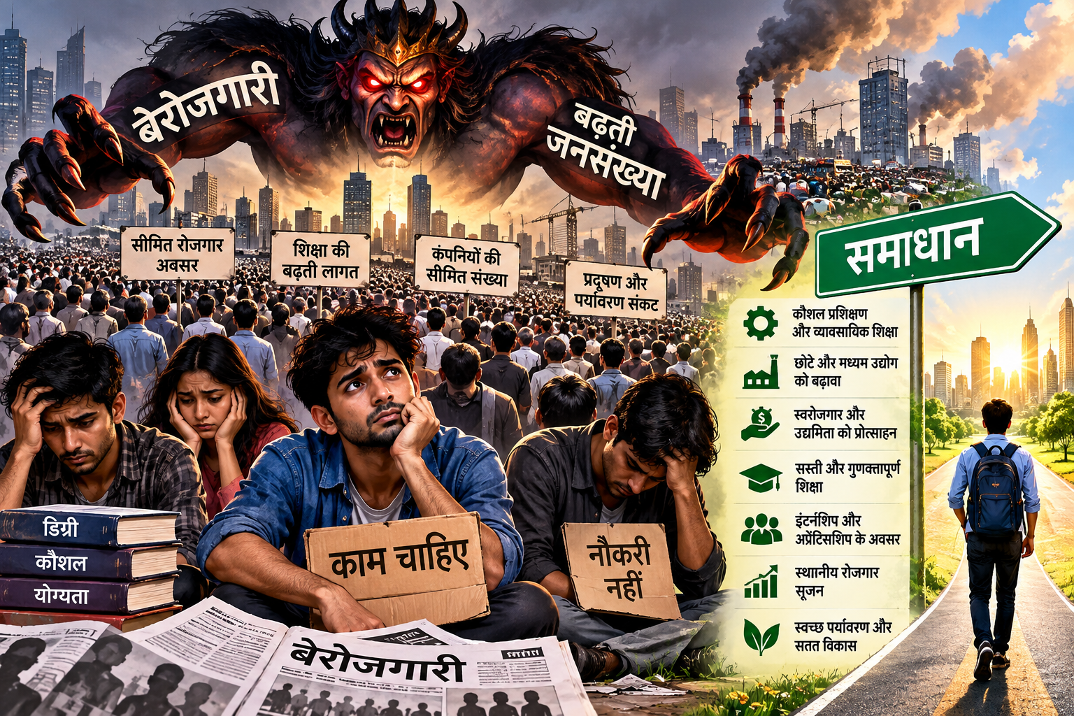 बेरोजगारी और बढ़ती जनसंख्या भविष्य के लिए गंभीर चुनौती बनती जा रही है
