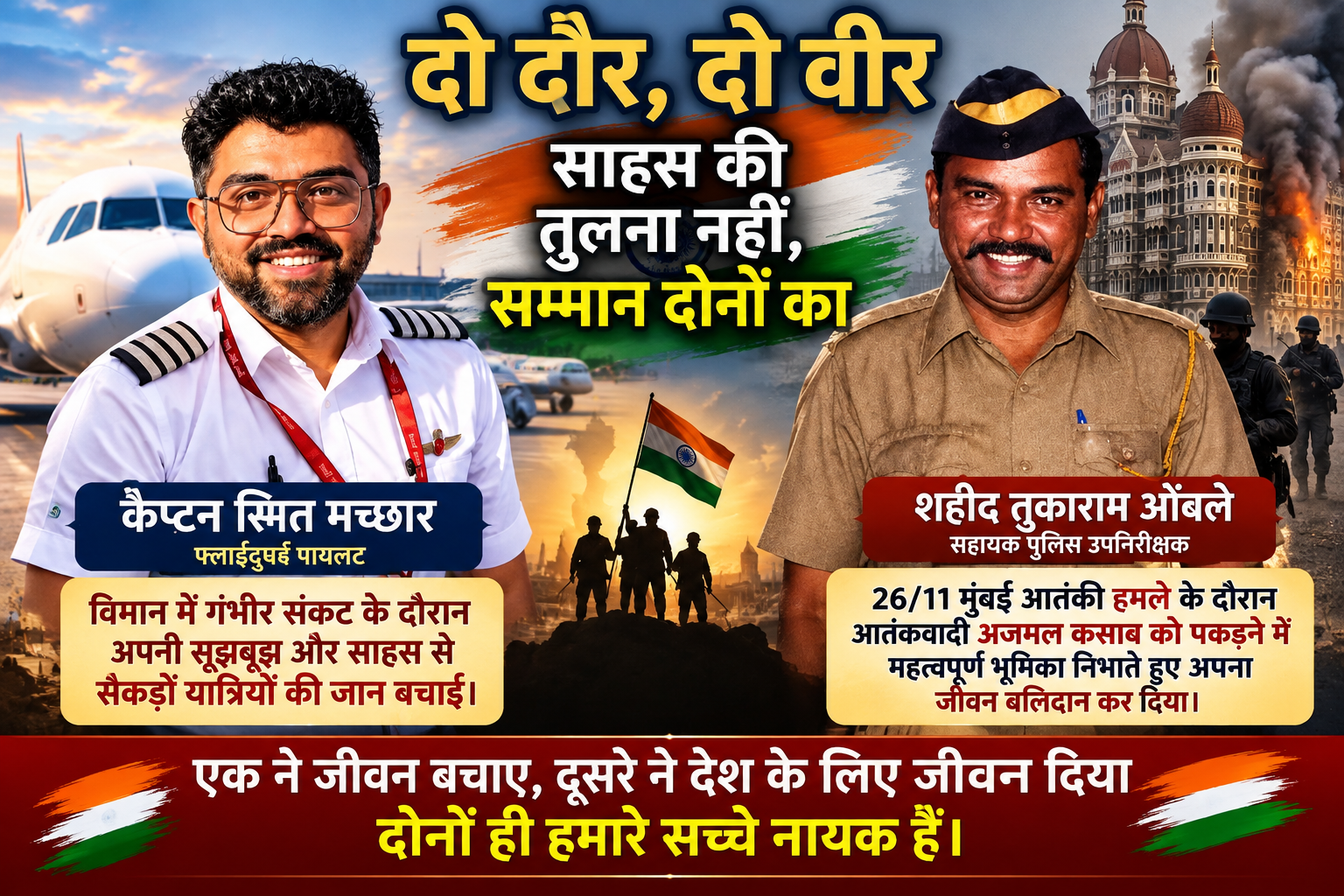 एक ने संकट में लोगों की जान बचाई, और एक ने देश की रक्षा के लिए अपना जीवन दे दिया।